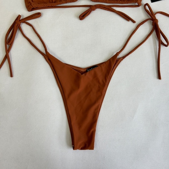 Icon Swim size XL two piece Sienna bikini amber brown padded tie closure NEW - Picture 2 of 12